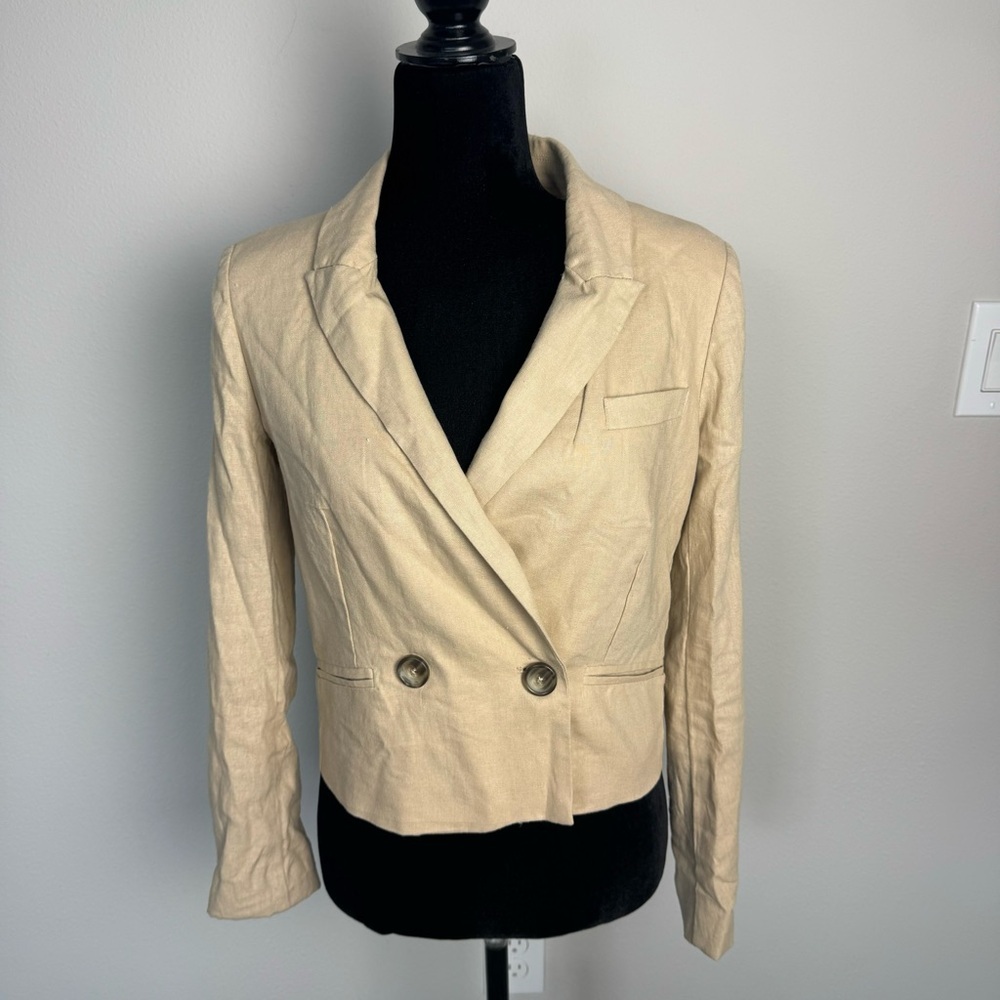 Jason Wu Linen Blend Blazer Camel Color Fully Lin… - image 6